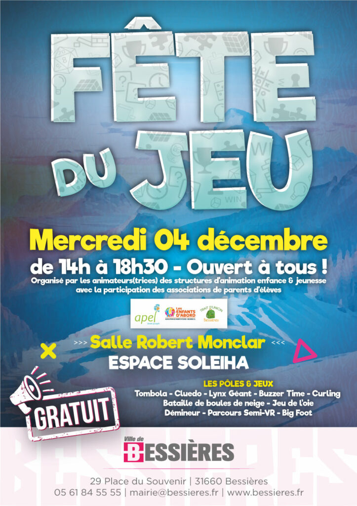 FÊTE DU JEU - MERCREDI 04 NOVEMBRE DÈS 14H